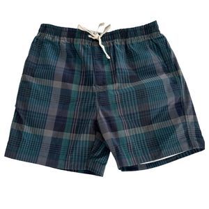 J. CREW Plaid Dock Shorts Blue & Green Plaid 6” Size Medium • NEW WITH TAGS •